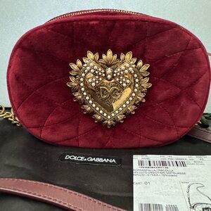 Dolce Gabbana Borsaspalla-Tracolla Velluto DEVOTION Matelasse Rosso Shoulder Bag